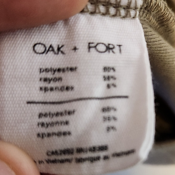 Oak + Fort Taupe Brown Mock Neck Long Sleeve Knit Top Thin Sweater Size XS Basic - Picture 8 of 9